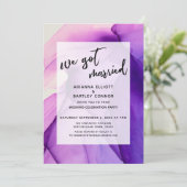 Invitation Encres violettes Nous sommes mariés Réception seul (Debout devant)