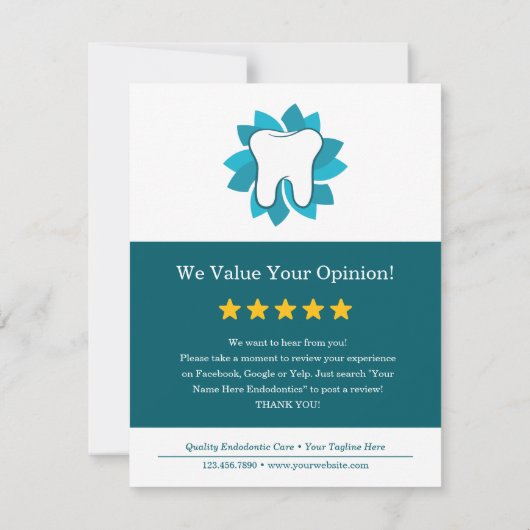 Invitation Endodontie modifiable Prochain rendez-vous (Dos)