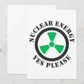 Invitation Énergie nucléaire, oui, s'il vous plaît, énergie n (Devant / Derrière)