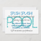 Invitation Enfant 10e anniversaire Pool Party Blue Modèle bla (Dos)