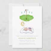 Invitation Enfant à dormir douche vert bébé (Devant)