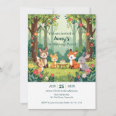 Invitation Enfant animal de bois mignon anniversaire (Devant)