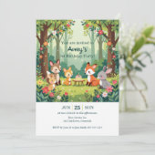 Invitation Enfant animal de bois mignon anniversaire (Debout devant)