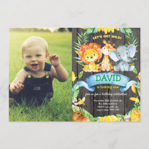 Invitation Enfant Anniversaire Photo personnalisée Photo Wild