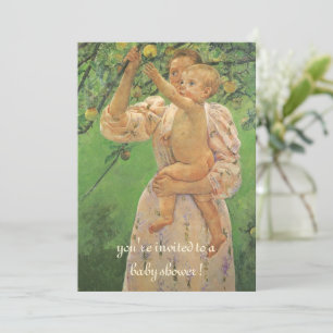 Invitation Enfant cueillant des fruits par Cassatt Shower Vin
