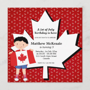 Invitation Enfant d'anniversaire canadien