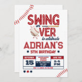 Invitation Enfant d'anniversaire de baseball (Devant / Derrière)