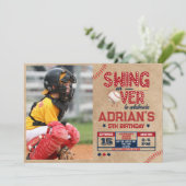 Invitation Enfant d'anniversaire de baseball Photo (Debout devant)