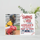 Invitation Enfant d'anniversaire de baseball Photo (Debout devant)