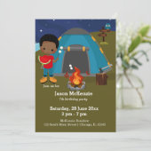Invitation Enfant d'anniversaire de camping (Debout devant)