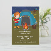 Invitation Enfant d'anniversaire de camping (Debout devant)