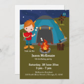 Invitation Enfant d'anniversaire de camping (Devant / Derrière)