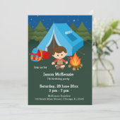 Invitation Enfant d'anniversaire de camping (Debout devant)