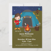 Invitation Enfant d'anniversaire de camping (Devant)