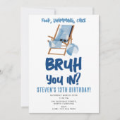 Invitation Enfant de Bruh Boy's Birthday Pool Party Ado Boy (Devant)