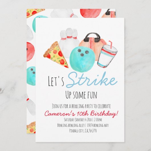 Invitation enfant de la fête d'anniversaire de bow (Devant / Derrière)
