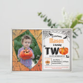 Invitation Enfant d'Halloween 2e anniversaire photo (Debout devant)