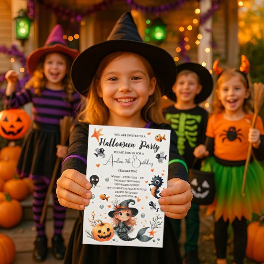 Invitation Enfant d'Halloween Anniversaire Fête adorable boit