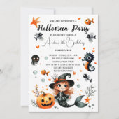 Invitation Enfant d'Halloween Anniversaire Fête adorable boit (Devant)