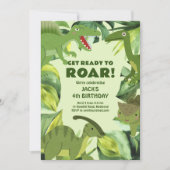 Invitation Enfant Dinosaures rugissant (Devant)
