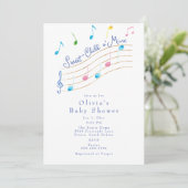 Invitation Enfant doux de mon Baby shower musical (Debout devant)