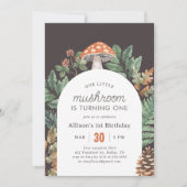 Invitation Enfant du Petit Champignons Bois (Devant)