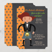 Invitation Enfant écossais avec kilt Birthday Party (Devant / Derrière)