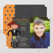 Invitation Enfant écossais avec kilt Birthday Party (Devant / Derrière)