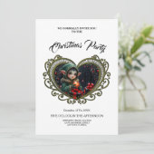 Invitation Enfant Elfe mignon en manteau à capuchon vert (Debout devant)