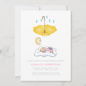 Invitation Enfant endormie douche jaune (Devant)