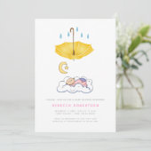 Invitation Enfant endormie douche jaune (Debout devant)