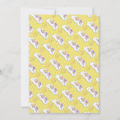 Invitation Enfant endormie douche jaune (Dos)