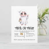 Invitation Enfant Fantôme mignon À L'Halloween (Debout devant)