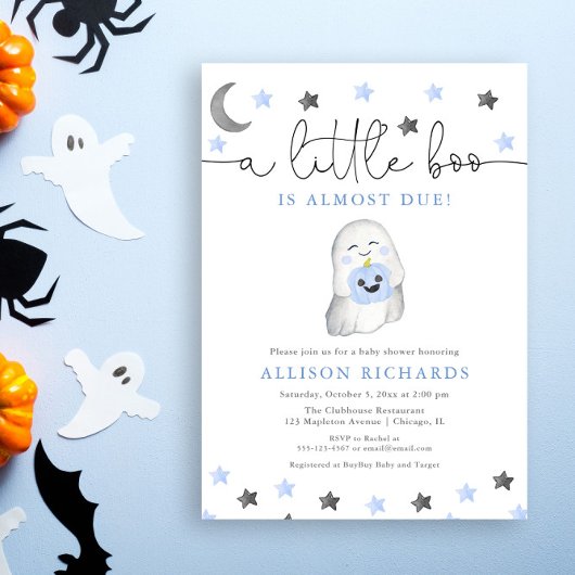 Invitation Enfant garçon halloween tomber baby shower fantôme