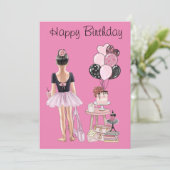 Invitation Enfant heureux de Little Ballerina (Debout devant)