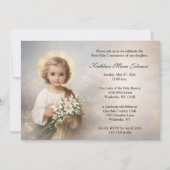 Invitation Enfant Jésus de la Première Communion avec des lys (Devant)