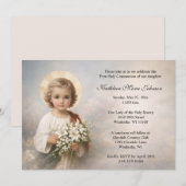 Invitation Enfant Jésus de la Première Communion avec des lys (Devant / Derrière)