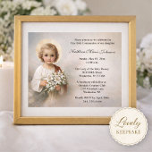 Invitation Enfant Jésus de la Première Communion avec des lys