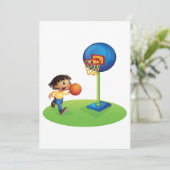 Invitation Enfant Jouer au basket-ball avec Hoop Fun Sports (Debout devant)