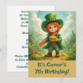 Invitation Enfant Lutin Joyeux St. Patrick (Devant / Derrière)