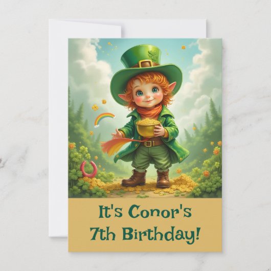 Invitation Enfant Lutin Joyeux St. Patrick (Devant)