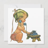 Invitation Enfant Mignonne Fille sur Téléphone Jou (Devant)