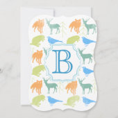 Invitation Enfant moderne Boy Woodland Créatures Douche (Dos)