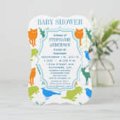 Invitation Enfant moderne Boy Woodland Créatures Douche (Debout devant)