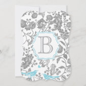 Invitation Enfant moderne garçon mignon Inséparable douche Mo (Dos)