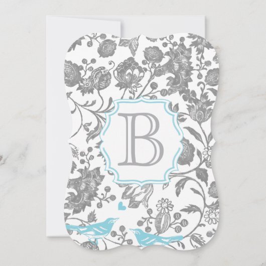 Invitation Enfant moderne garçon mignon Inséparable douche Mo (Dos)