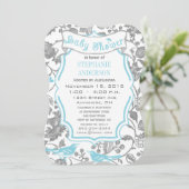 Invitation Enfant moderne garçon mignon Inséparable douche Mo (Debout devant)