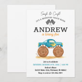 Invitation Enfant personnel Monster Truck Anniversaire (Devant / Derrière)