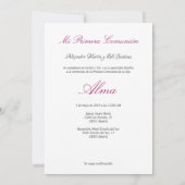 Invitation Enfant Première Communion avec Ébarbe (Dos)