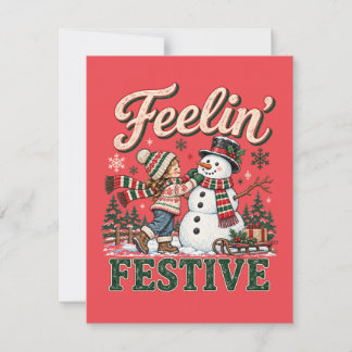 Invitation Enfant qui sent Noël Festif Bonhomme de Neige